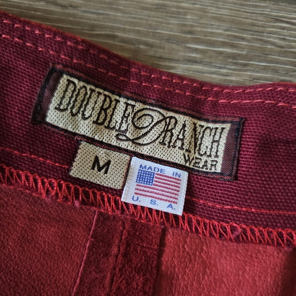 Double D Ranch Red Suede Leather Midi Skirt w/Tassels Ranchwear Western Cowgirl - Picture 6 of 7